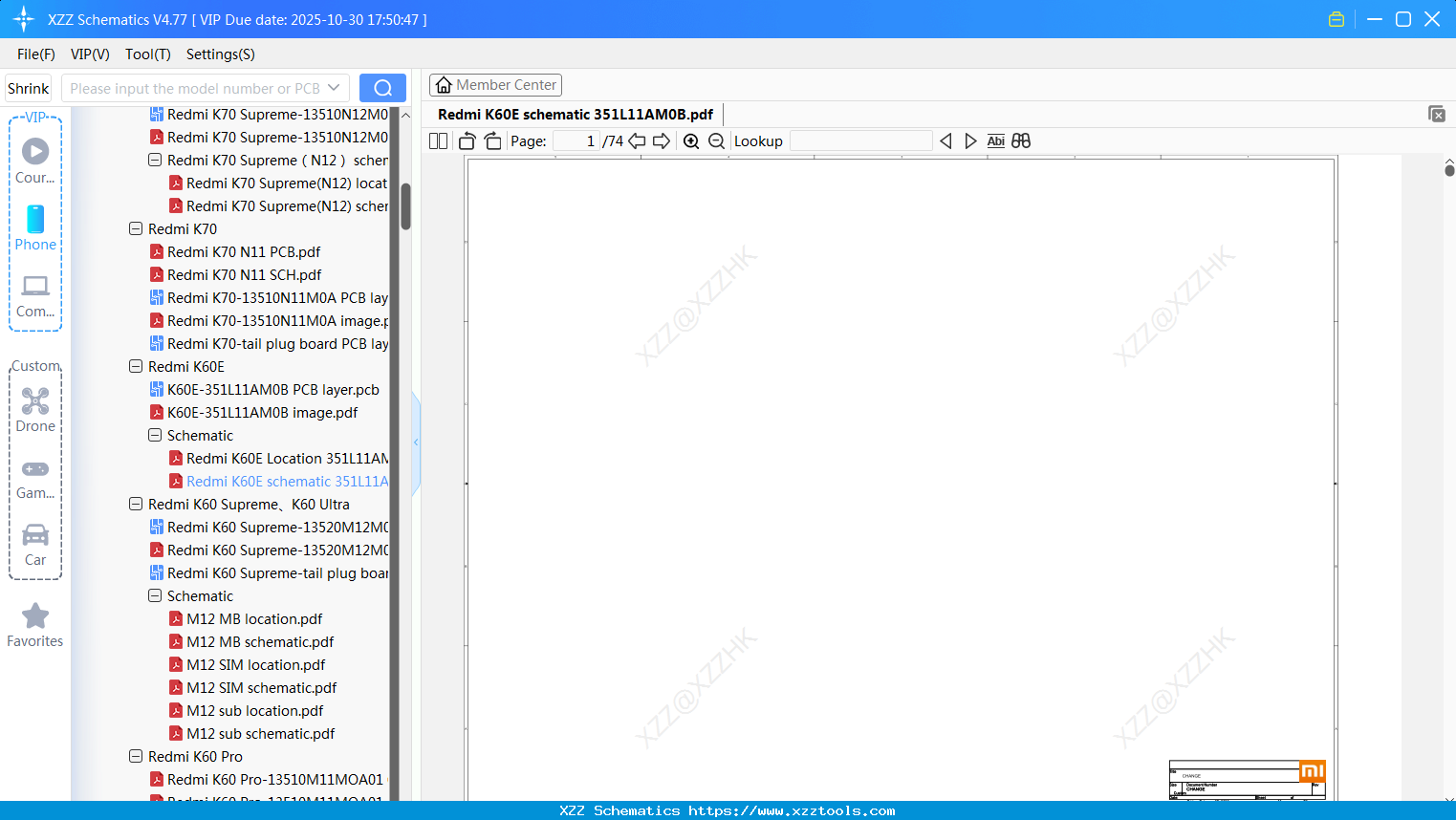 Xiaomi Redmi K60E Schematic 351L11AM0B